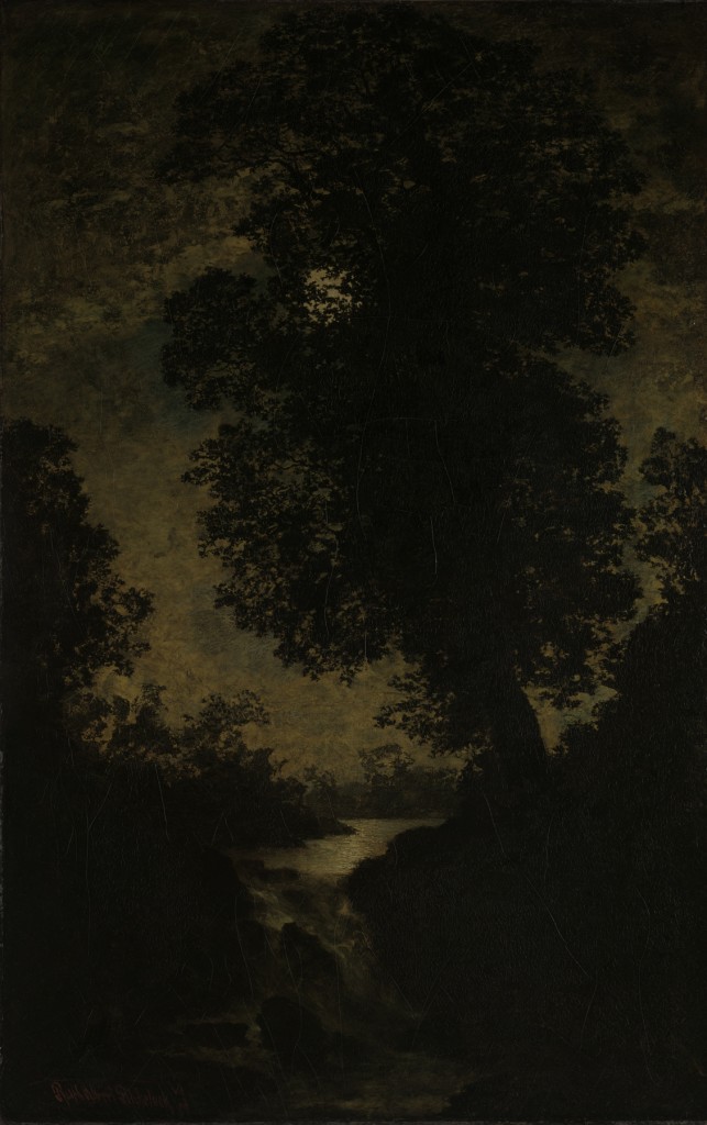 Ralph Albert Blakelock, "A Waterfall Moonlight", (ca. 1886), oil on canvas. Image copyright The Metropolitan Museum of Art.
