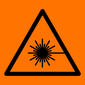 Laser icon on an orange field