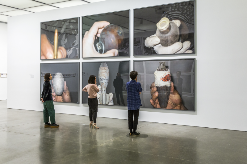Installation view, Walid Raad, I might die before I get a rifle, Institute of Contemporary Art, Boston, 2016. Photo by John Kennard.