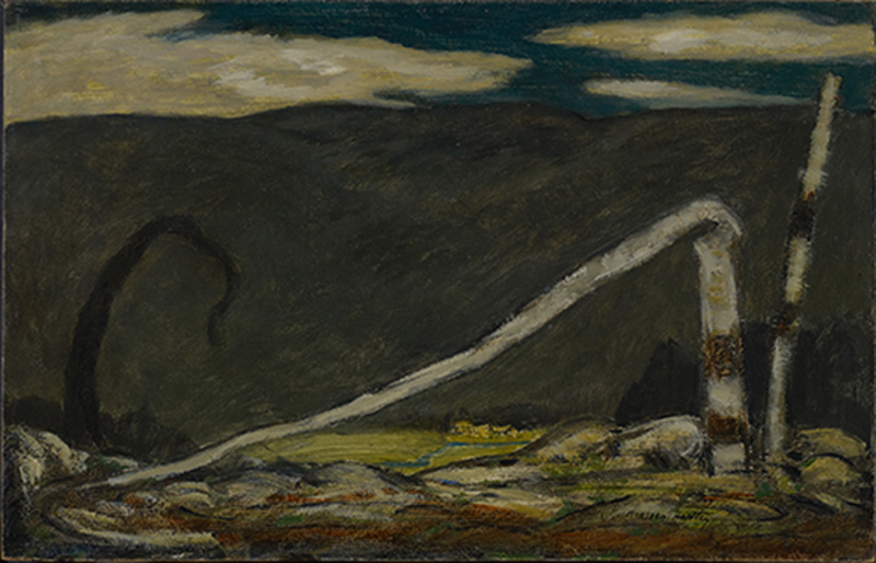 Desertion, 1910, Oil on commercially prepared paperboard (academy board), mounted to slatted wood board, 14 1/4 x 22 1/8 in. (36.2 x 56.2 cm). Colby College Museum of Art, Waterville, Gift of the Alex Katz Foundation 2008.218