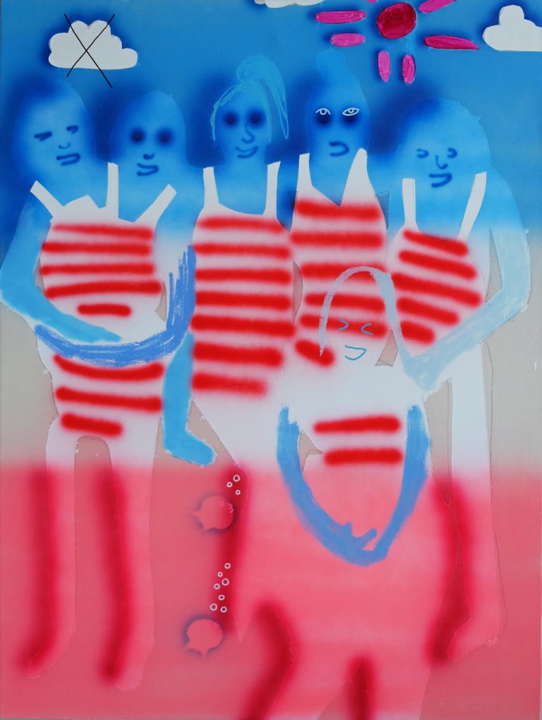 Emilie Stark-Menneg, American Popsicle, 2017, 48” x 36”, acrylic and oil on canvas. Image courtesy Elizabeth Moss Galleries.